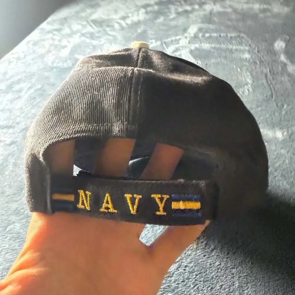 United States Navy Veteran Embroidered Baseball Cap with USA Side Detail